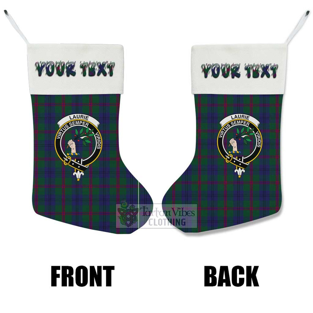 Laurie Tartan Family Crest Christmas Stocking with Personalized Text - Tartan Vibes Clothing