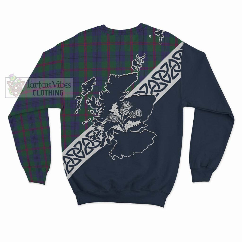 Laurie Tartan Sweatshirt Featuring Thistle and Scotland Map - Tartan Vibes Clothing