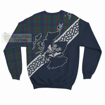 Laurie Tartan Sweatshirt Featuring Thistle and Scotland Map - Tartan Vibes Clothing