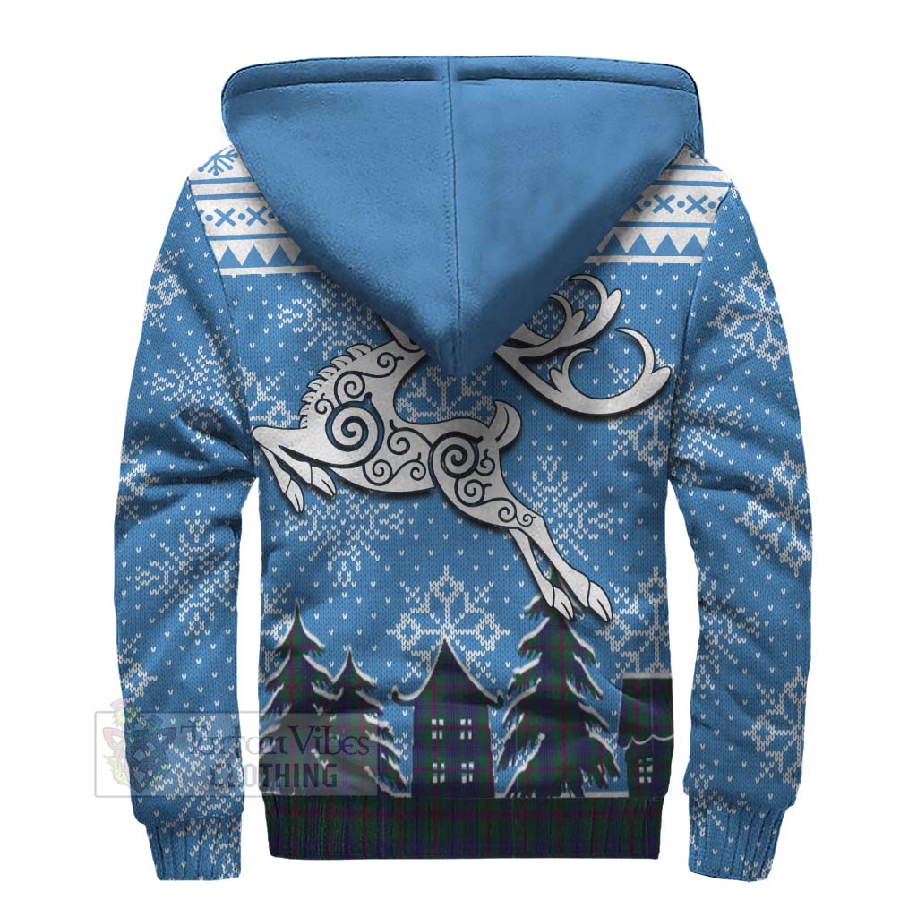 Laurie Clan Christmas Sherpa Hoodie Celtic Reindeer Style - Tartan Vibes Clothing