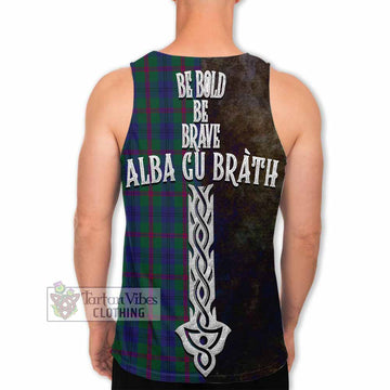 Laurie Tartan Family Crest Men's Tank Top Alba Gu Brath Be Brave Lion Ancient Style - Tartan Vibes Clothing