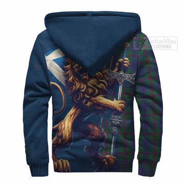 Laurie Tartan Family Crest Sherpa Hoodie with Scottish Majestic Lion - Tartan Vibes Clothing