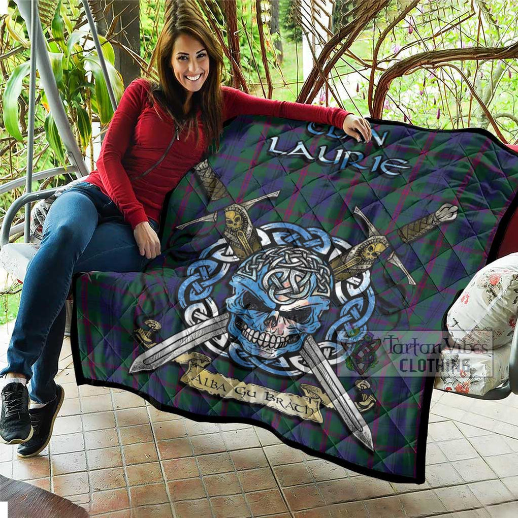 Laurie Tartan Quilt with Celtic Skull Alba Gu Brath Style - Tartan Vibes Clothing