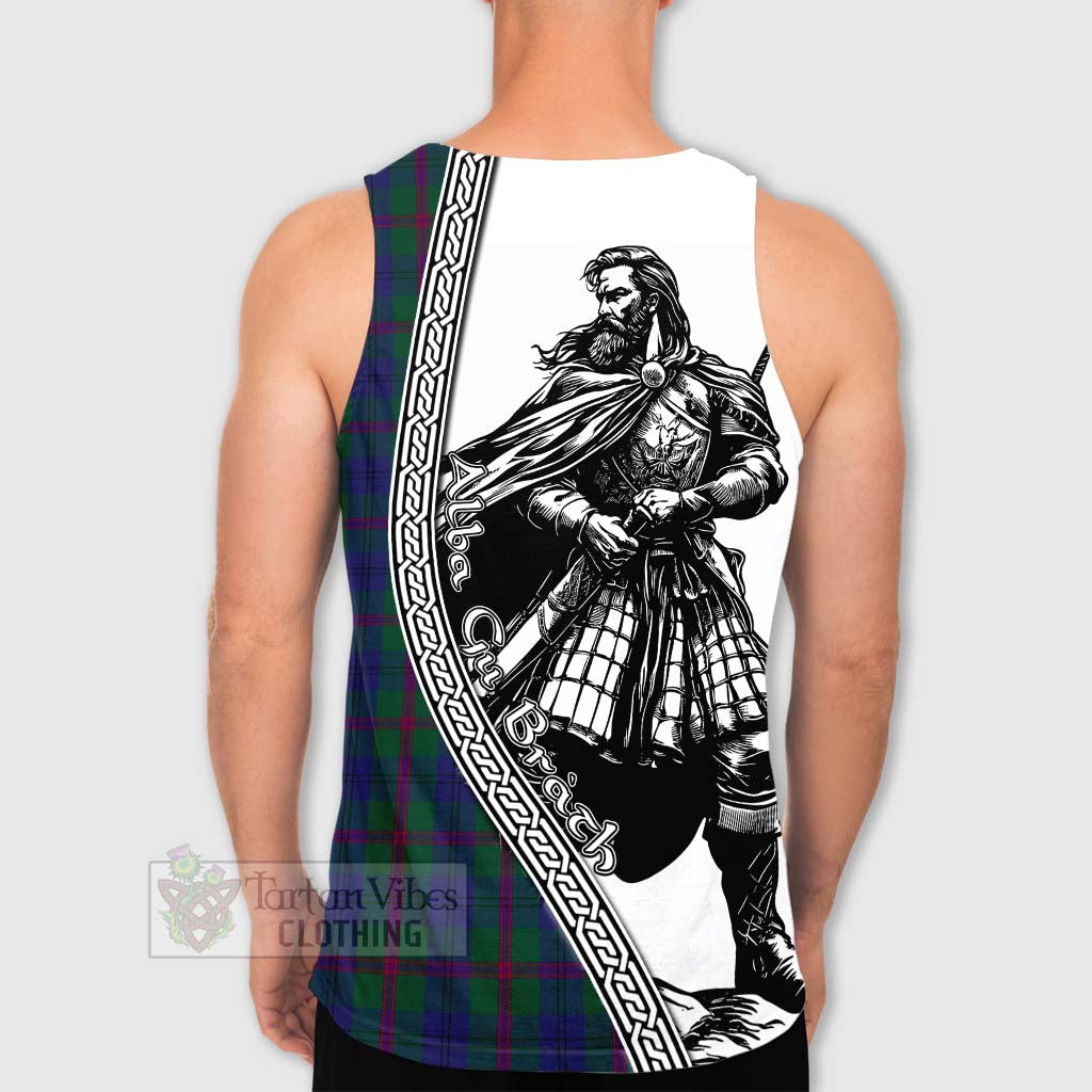 Laurie Tartan Clan Crest Men's Tank Top with Highlander Warrior Celtic Style - Tartan Vibes Clothing