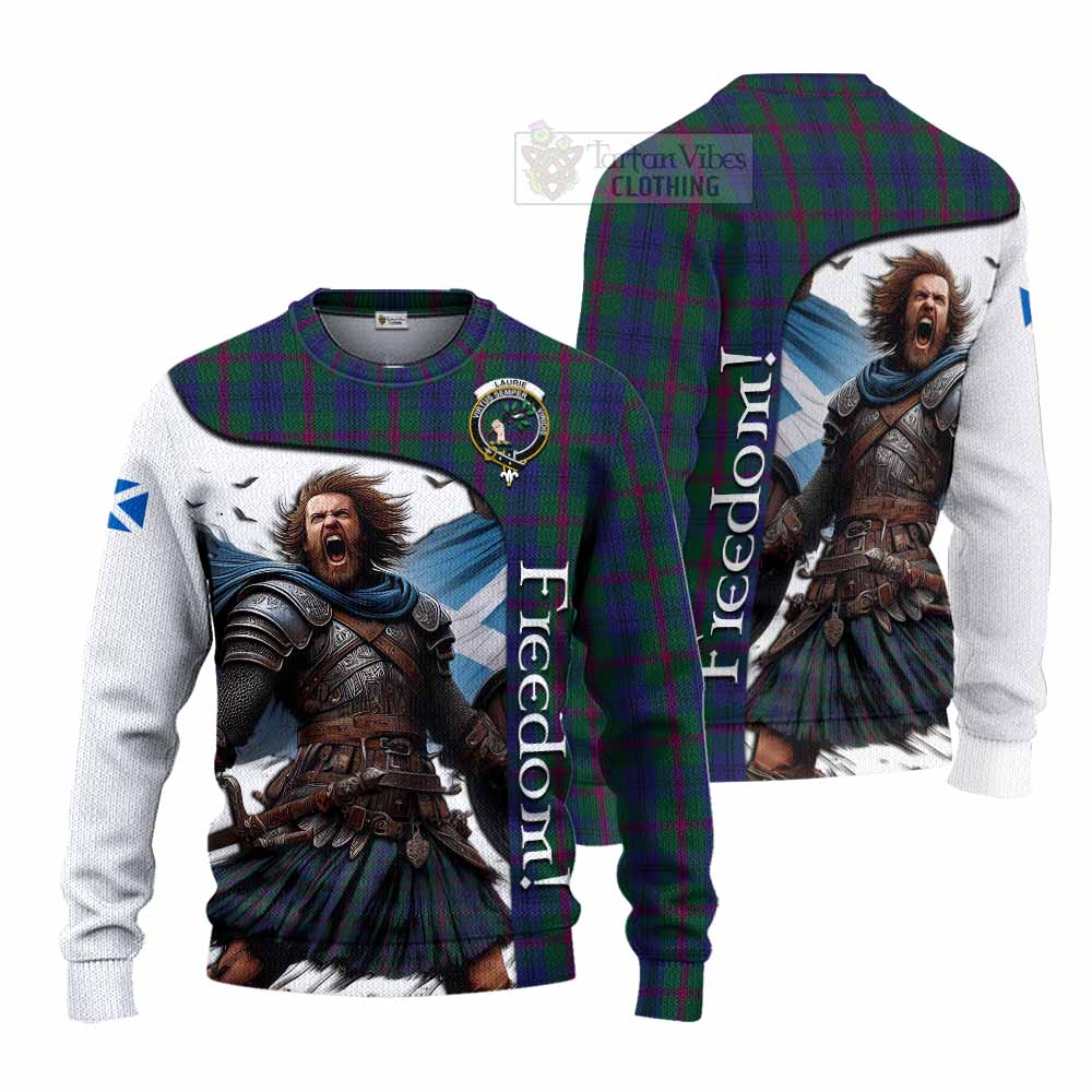 Laurie Crest Tartan Knitted Sweater Inspired by the Freedom of Scottish Warrior - Tartan Vibes Clothing