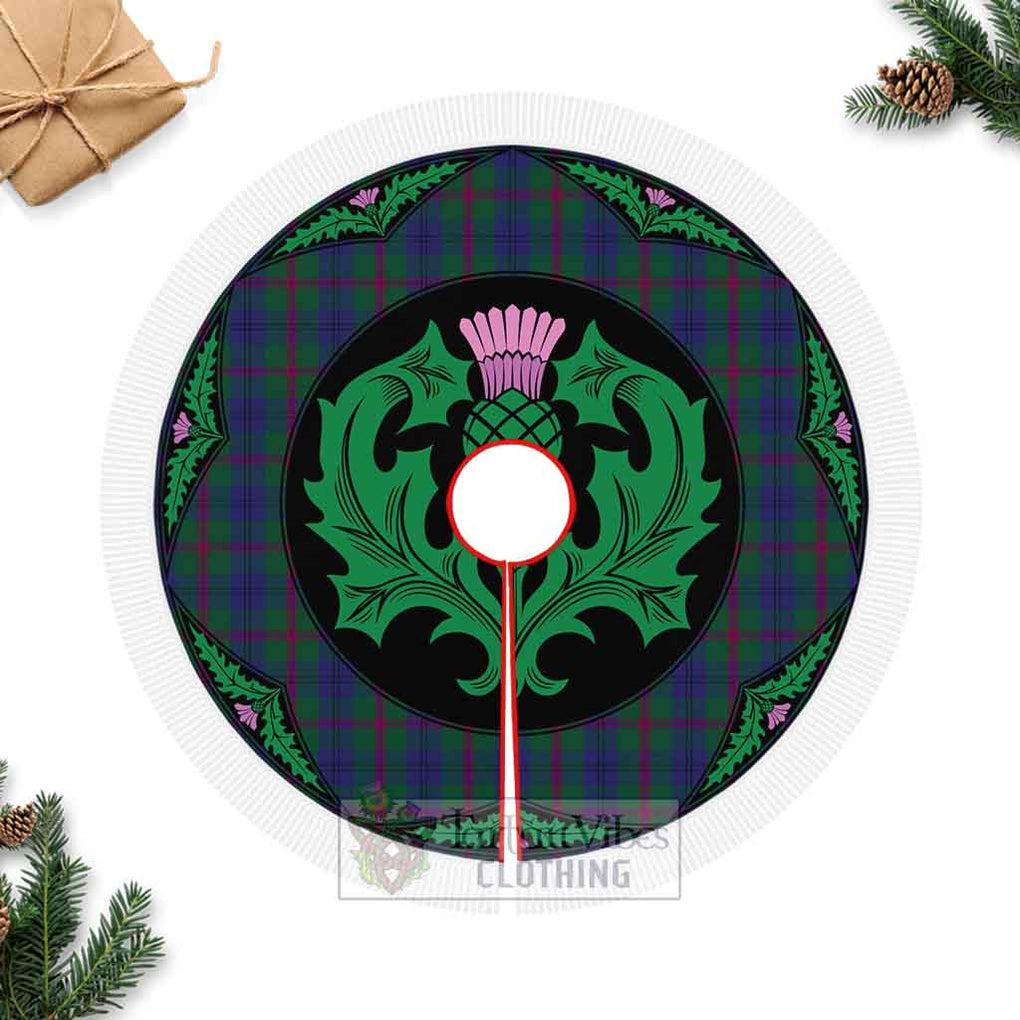 Laurie Tartan Christmas Tree Skirt Scottish Thistle Style Fringed Tree Skirts - Tartan Vibes Clothing