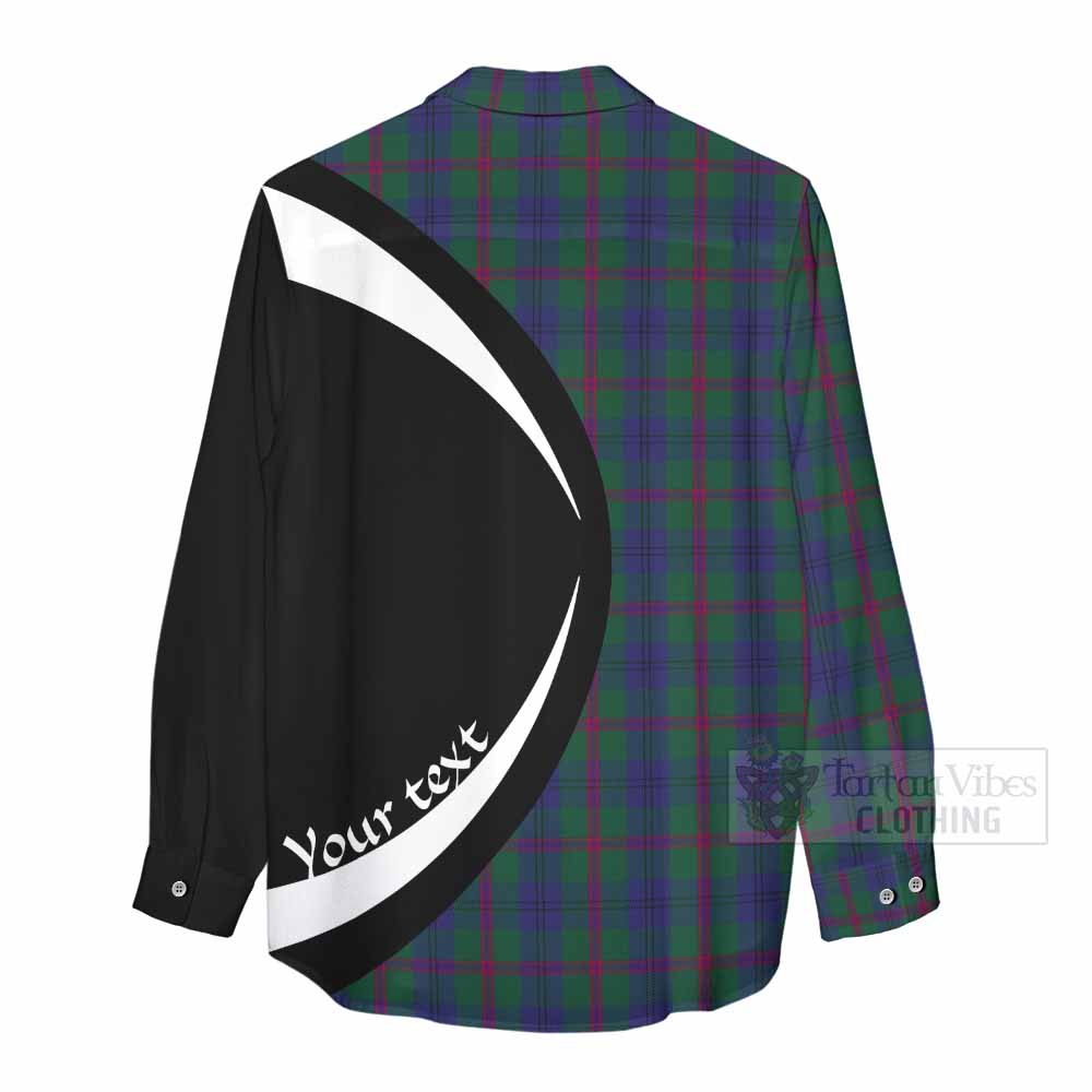 Laurie Tartan Women's Casual Shirt with Family Crest Circle Style - Tartan Vibes Clothing