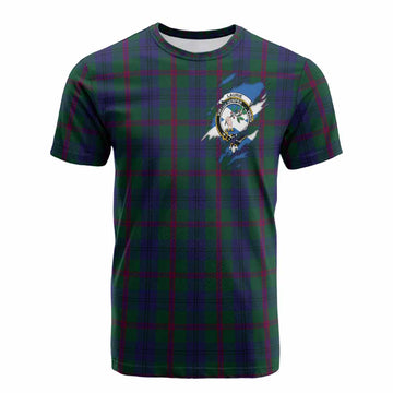 Laurie Clan Crest In Me Tartan Cotton T-shirt Scotland Flag Style