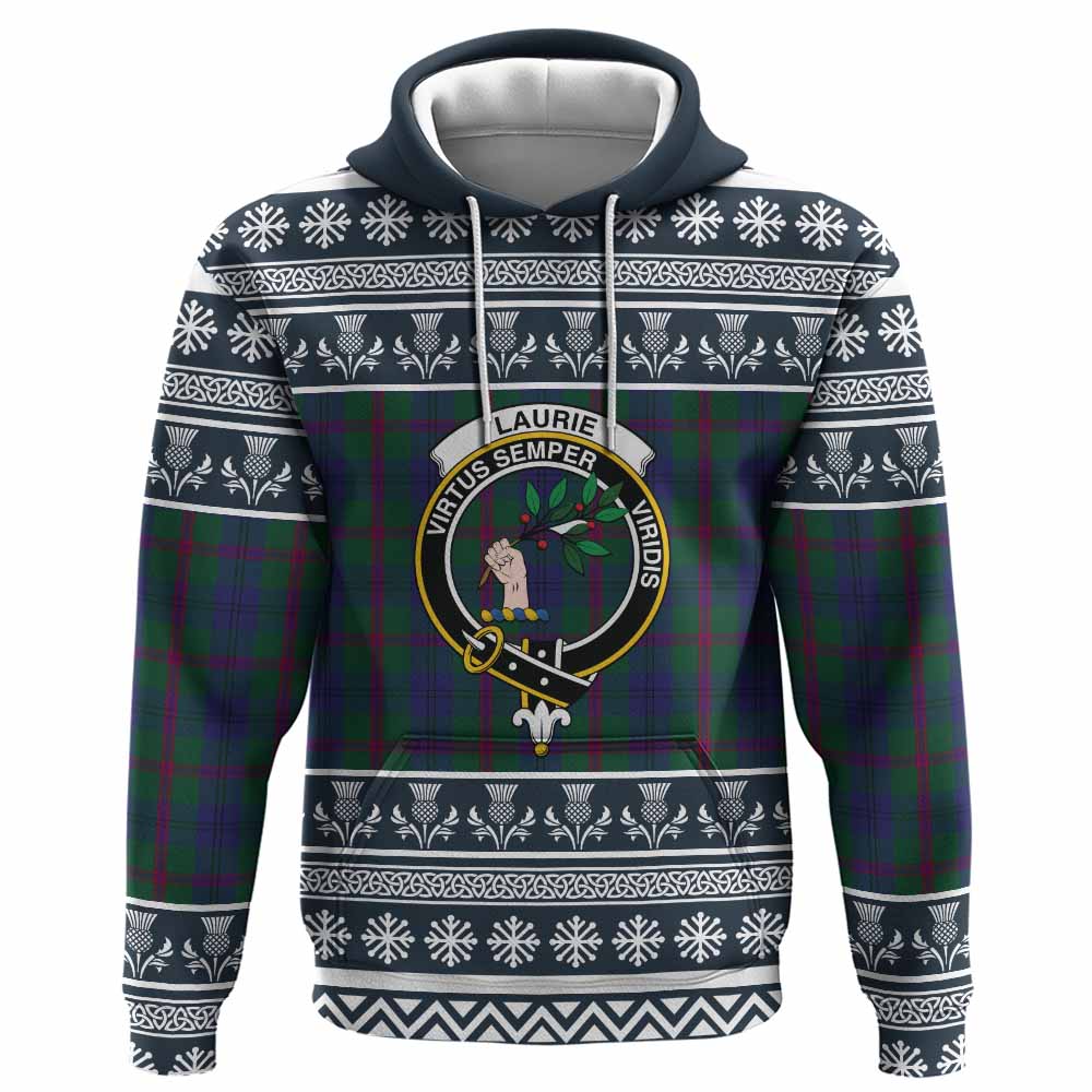 Laurie Clan Tartan Christmas Hoodie with Family Crest - Tartan Vibes Clothing