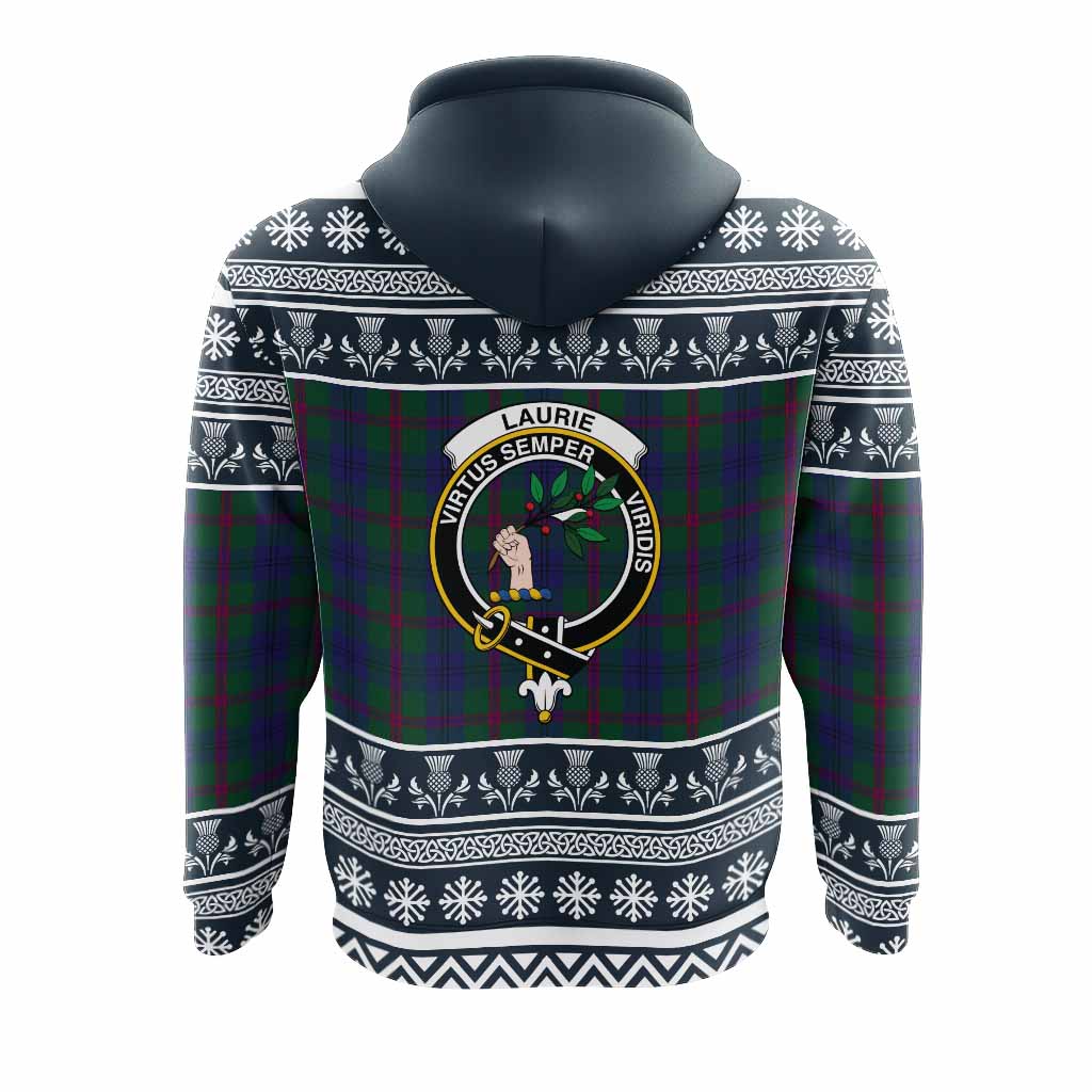 Laurie Clan Tartan Christmas Hoodie with Family Crest - Tartan Vibes Clothing
