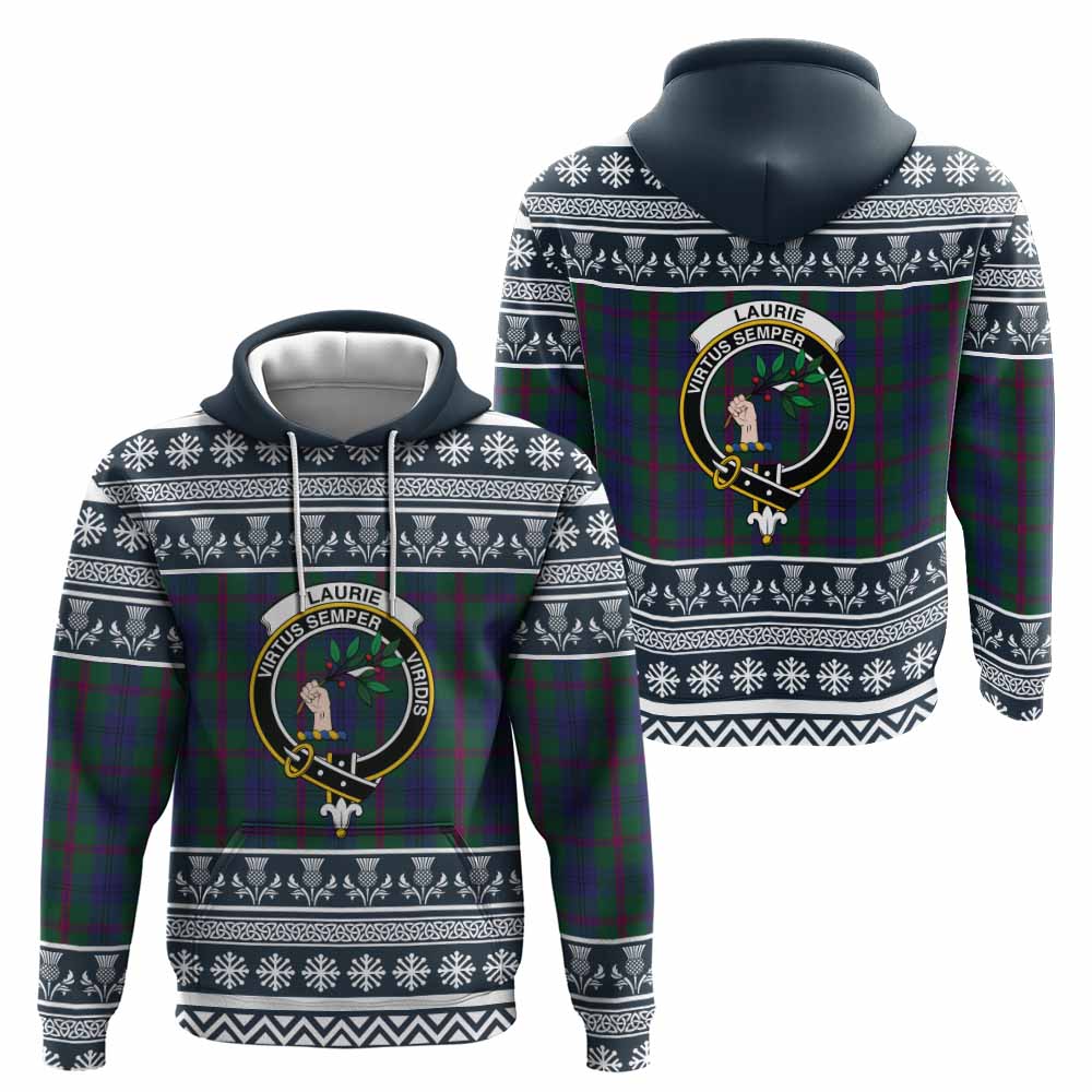 Laurie Clan Tartan Christmas Hoodie with Family Crest - Tartan Vibes Clothing