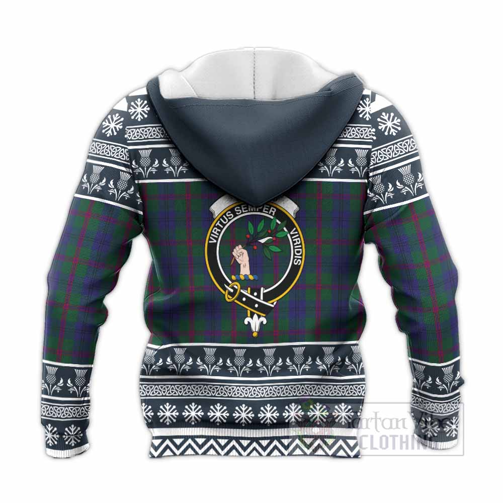 Laurie Clan Tartan Christmas Knitted Hoodie with Family Crest - Tartan Vibes Clothing