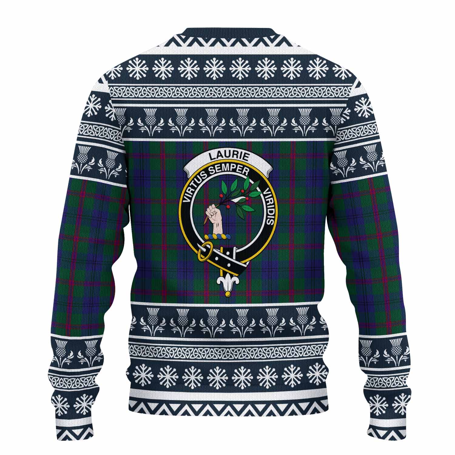 Laurie Clan Tartan Christmas Ugly Sweater with Family Crest - Tartan Vibes Clothing