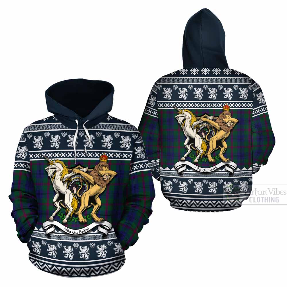 Laurie Clan Tartan Crest Christmas Cotton Hoodie Coat of Arms Funny Style - Tartan Vibes Clothing