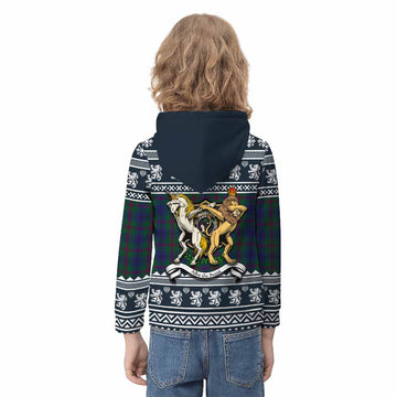 Laurie Clan Tartan Crest Christmas Kid Hoodie Coat of Arms Funny Style