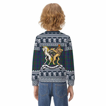 Laurie Clan Tartan Crest Christmas Kid Ugly Sweatshirt Coat of Arms Funny Style