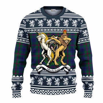 Laurie Clan Tartan Crest Christmas Ugly Sweater Coat of Arms Funny Style