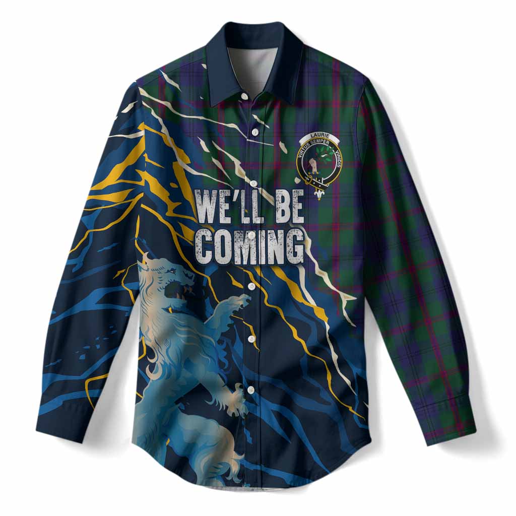Laurie Scotland Tartan Women Casual Shirt WC2026 Football - We'll Be Coming