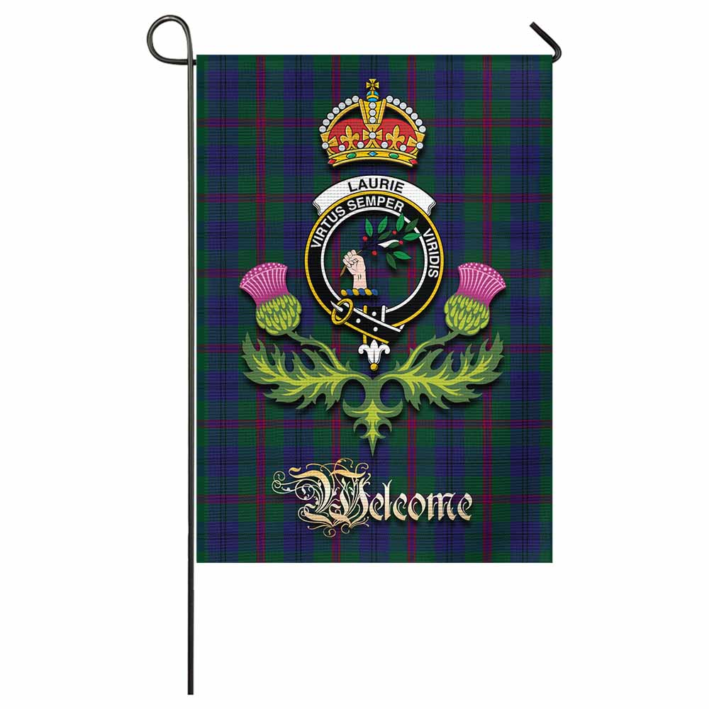 Laurie Tartan Family Crest Garden Flag Royal Thistle Welcome Style - Tartan Vibes Clothing