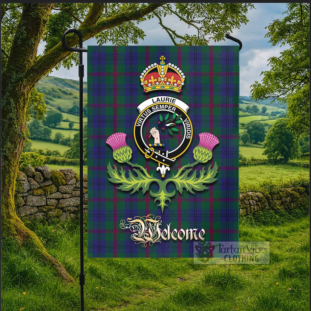 Laurie Tartan Family Crest Garden Flag Royal Thistle Welcome Style - Tartan Vibes Clothing