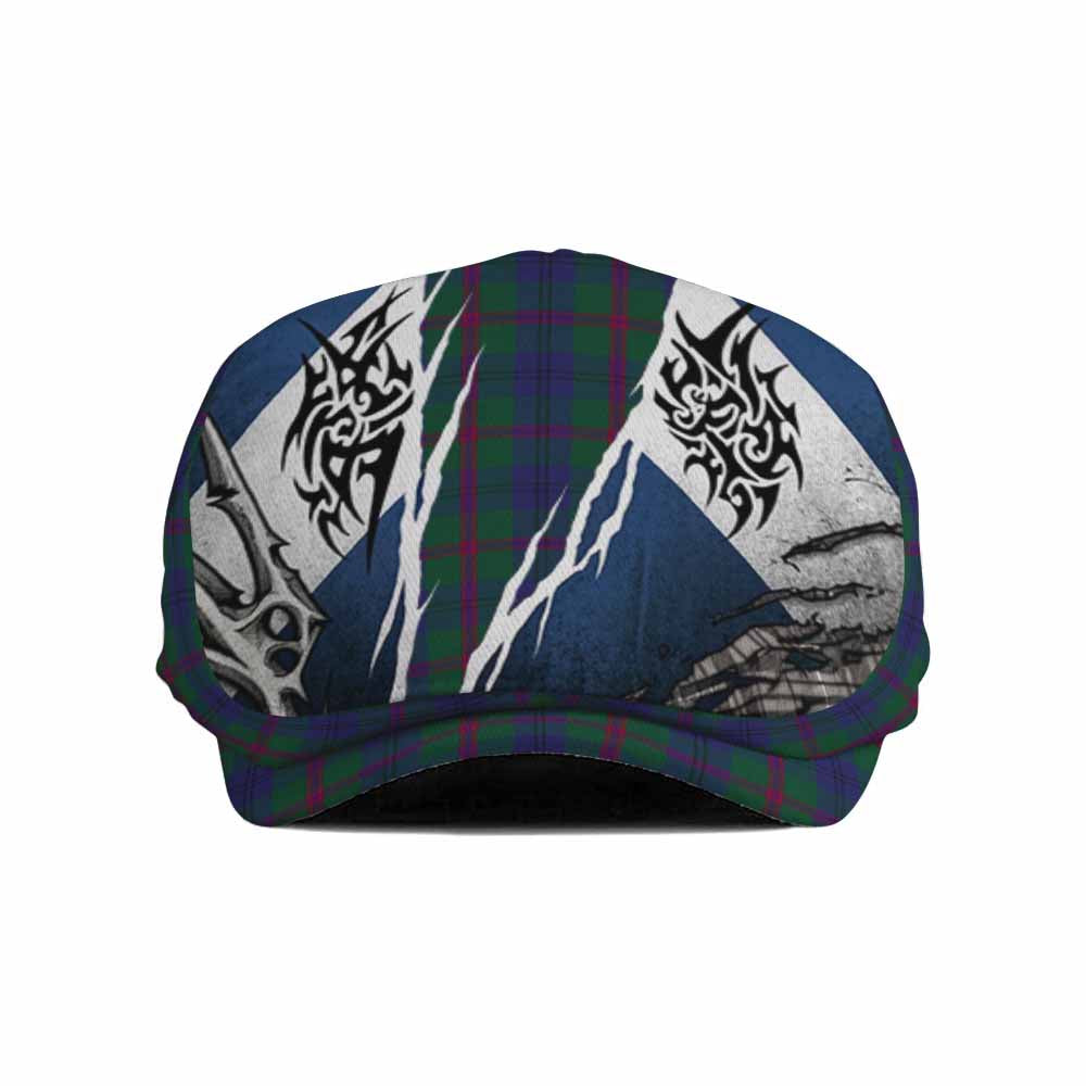 Laurie Tartan Flat Cap, Jeff Cap Scotland Flag Ripped Tribal Design