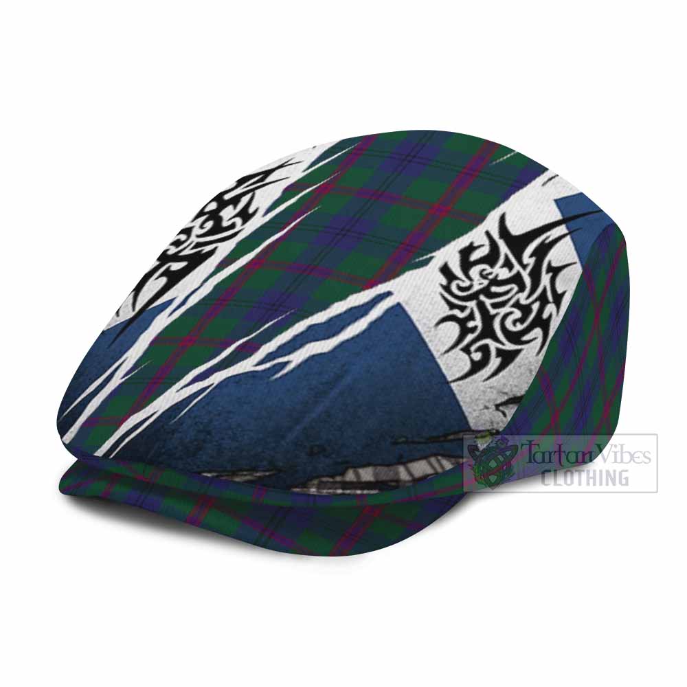 Laurie Tartan Flat Cap, Jeff Cap Scotland Flag Ripped Tribal Design