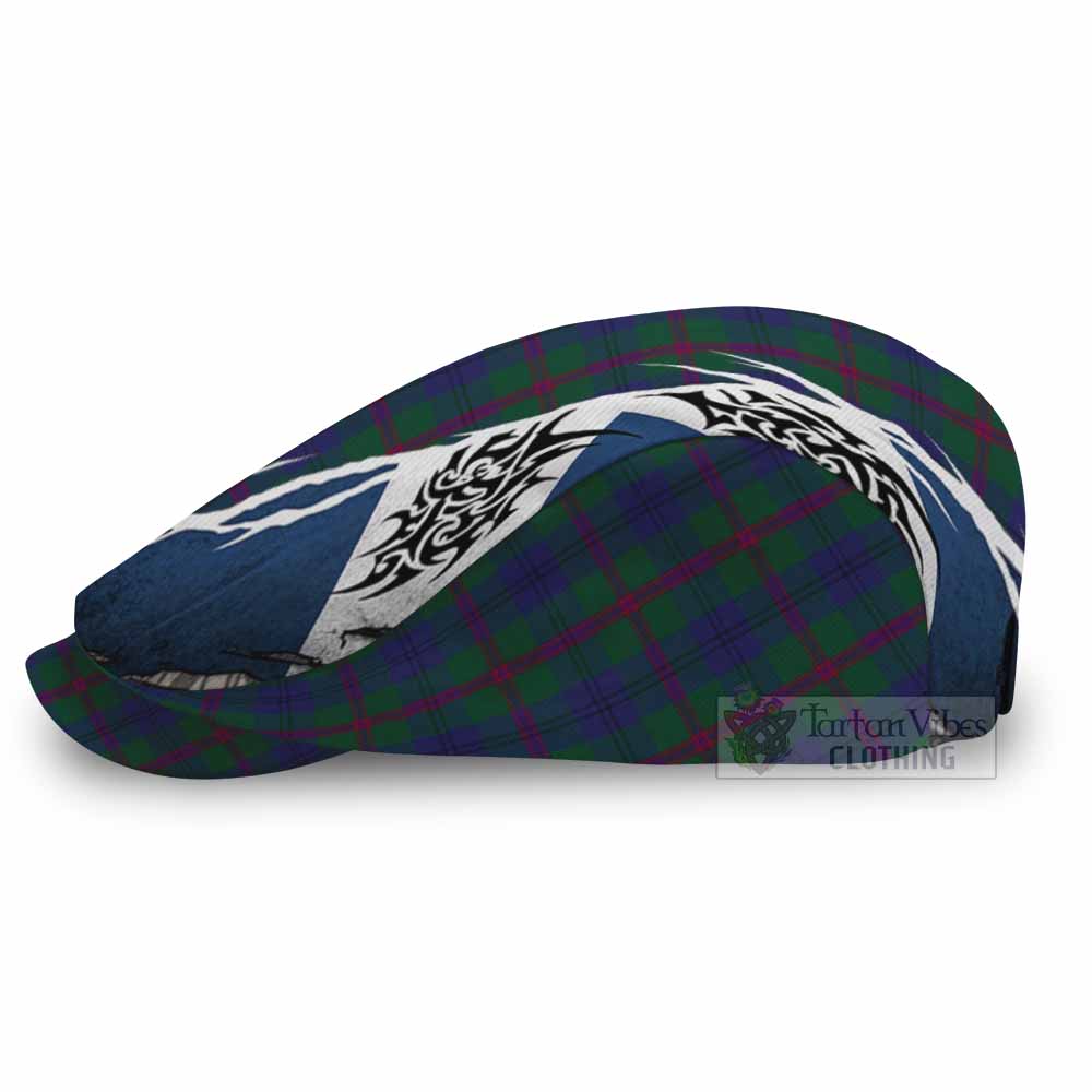 Laurie Tartan Flat Cap, Jeff Cap Scotland Flag Ripped Tribal Design