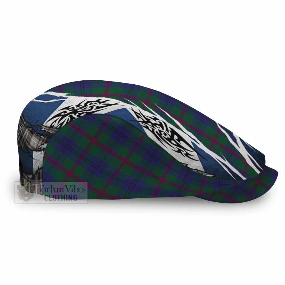 Laurie Tartan Flat Cap, Jeff Cap Scotland Flag Ripped Tribal Design