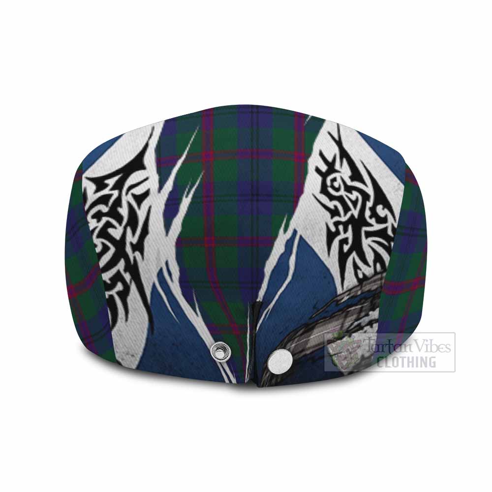 Laurie Tartan Flat Cap, Jeff Cap Scotland Flag Ripped Tribal Design