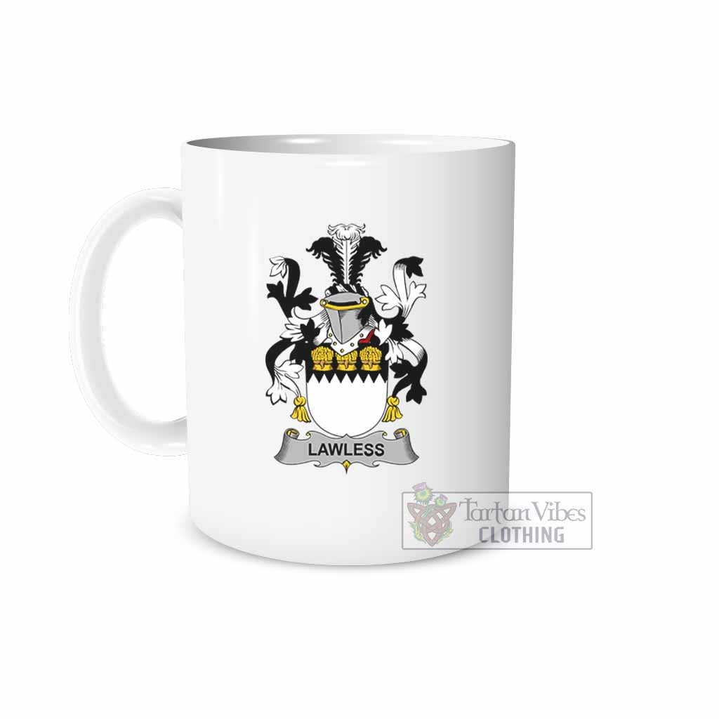 Lawless Irish Clan Coat of Arms Ceramic Mug White - 2D-tartanvibesclothing