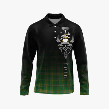 Lawless Irish Clan Long Sleeve Polo Shirt with Coat of Arms Erin Go Bragh Celtic Inspired Unisex - Tartan Vibes Clothing