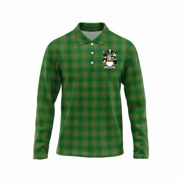 Lawless Irish Clan Tartan Long Sleeve Polo Shirt with Coat of Arms Unisex - Tartan Vibes Clothing