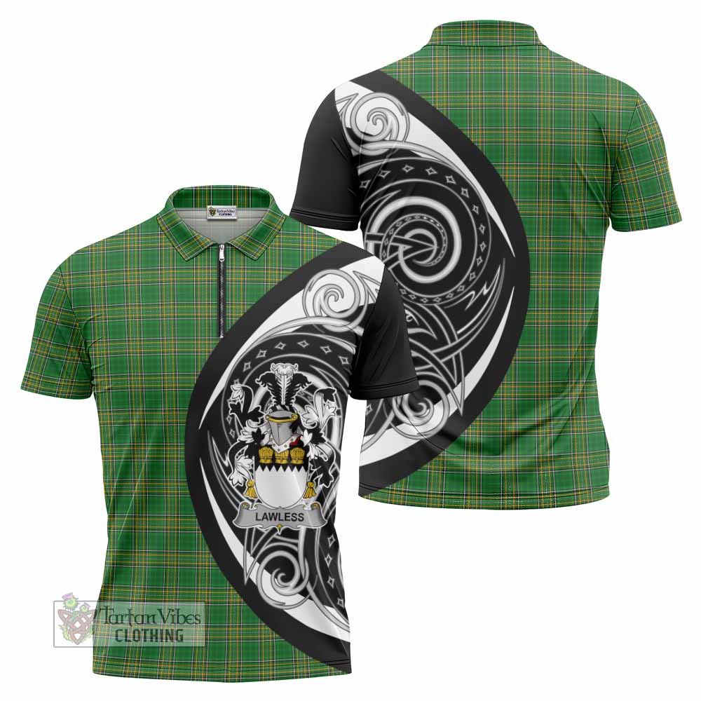 Lawless Irish Clan Zipper Polo Shirt Celtic Circle Style - Tartan Vibes Clothing