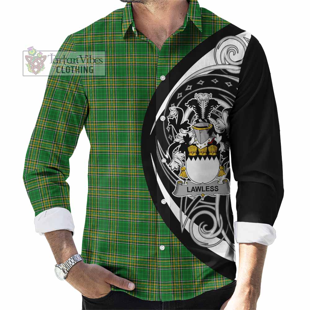 Lawless Irish Clan Long Sleeve Button Shirt Celtic Circle Style - Tartan Vibes Clothing