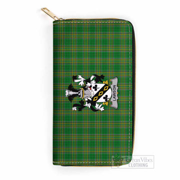 Tartan Vibes Clothing Lawson Irish Clan Tartan Women's Leather Wallet with Coat of Arms