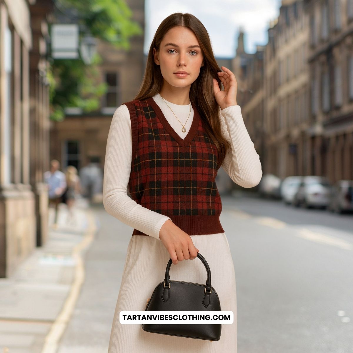 Wallace Tartan Knitted V-Neck Vest