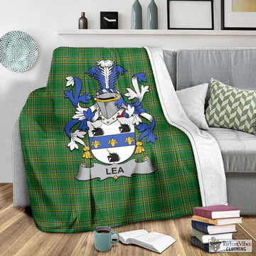 Lea Irish Clan Tartan Blanket with Coat of Arms