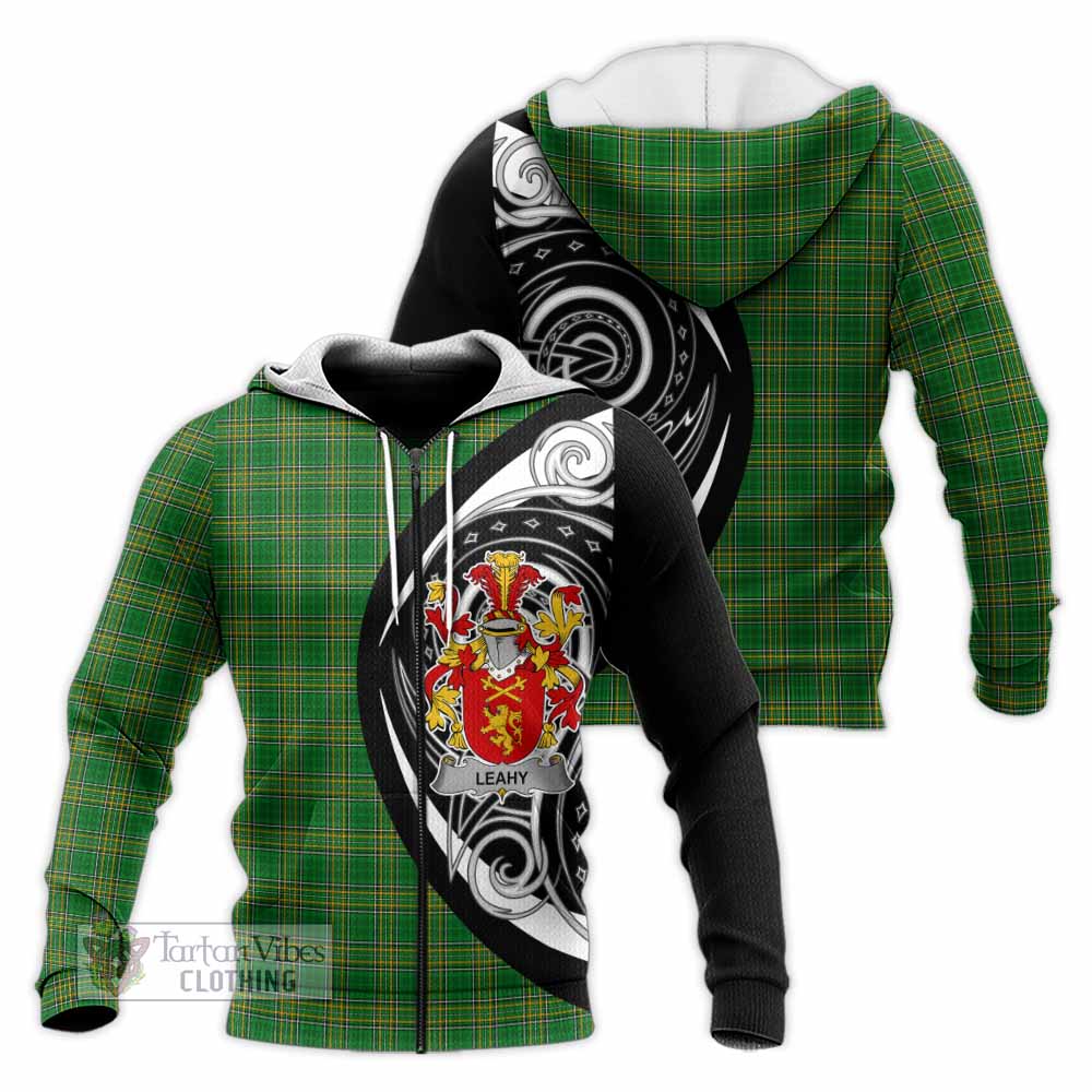 Leahy Irish Clan Knitted Hoodie Celtic Circle Style Unisex Knitted Zip Hoodie - Tartan Vibes Clothing