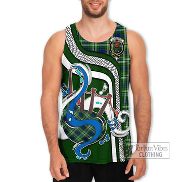 Learmonth Tartan Men's Tank Top with Epic Bagpipe Style