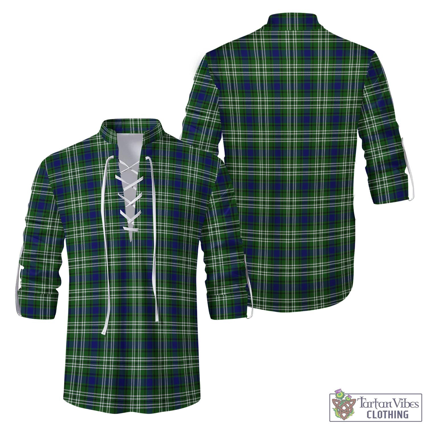 Tartan Vibes Clothing Learmonth Tartan Men's Scottish Traditional Jacobite Ghillie Kilt Shirt