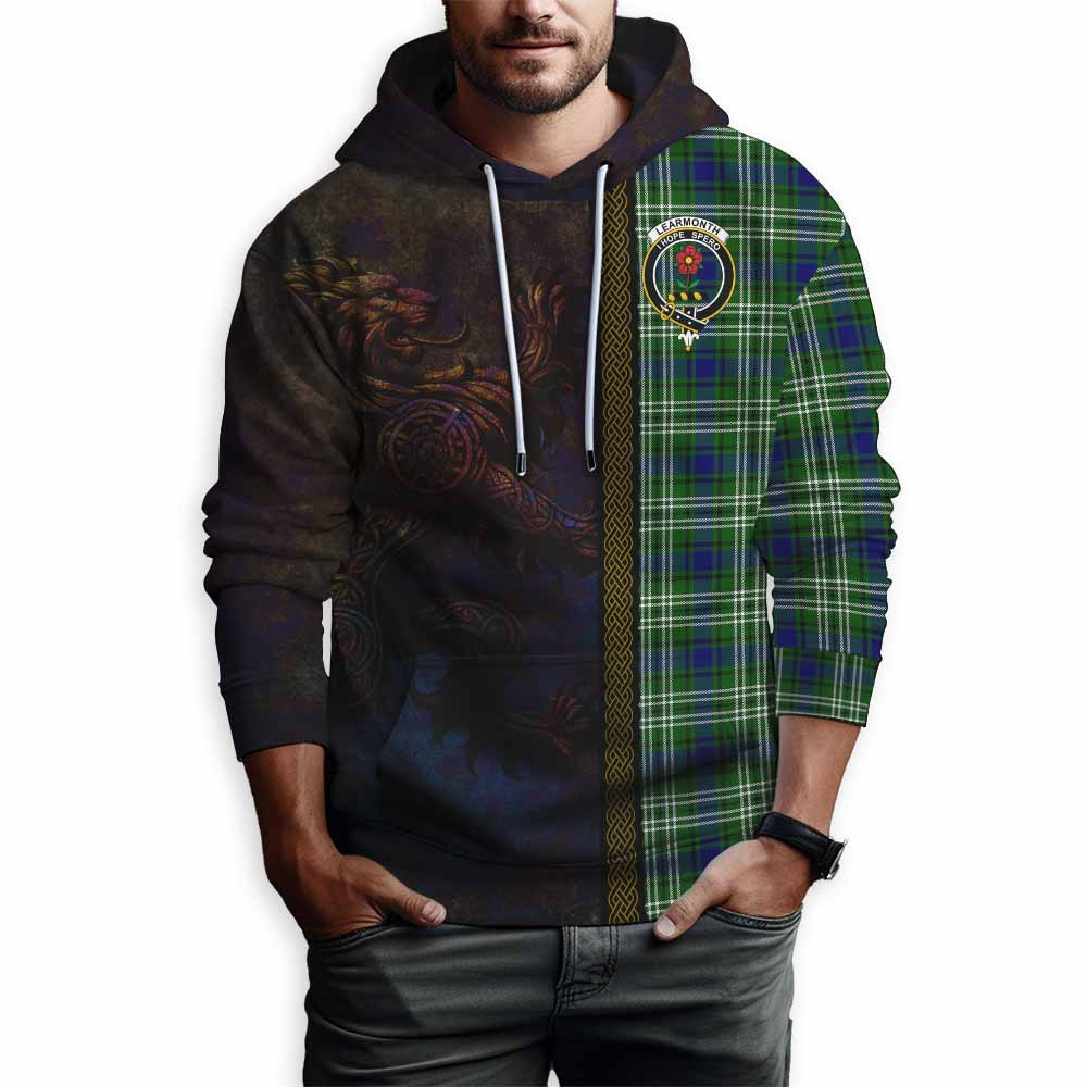 Tartan Vibes Clothing Learmonth Tartan Family Crest Hoodie Alba Gu Brath Be Brave Lion Ancient Style