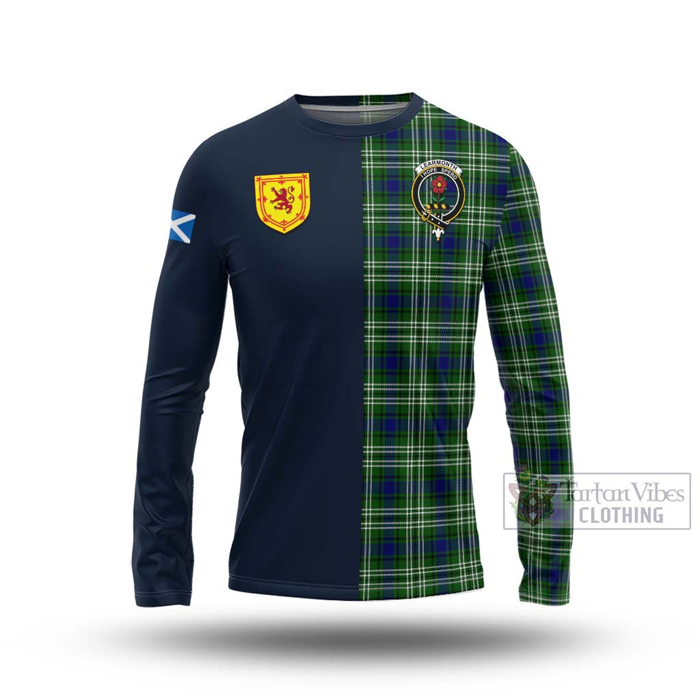 Tartan Vibes Clothing Learmonth Tartan Long Sleeve T-Shirt with Scottish Lion Royal Arm Half Style