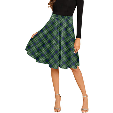 Learmonth Tartan Melete Pleated Midi Skirt Cross Style