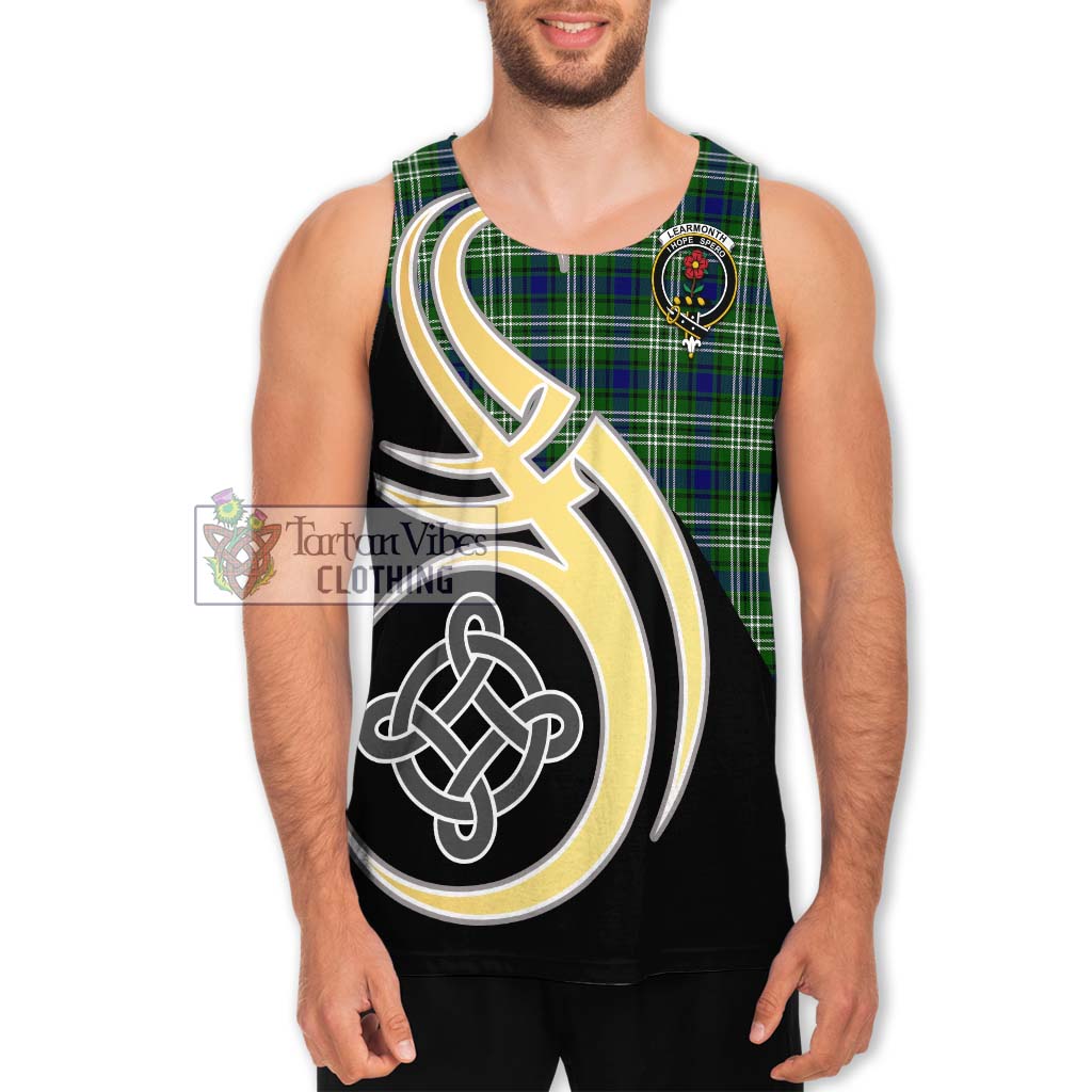 Learmonth Tartan Men's Tank Top with Family Crest and Celtic Symbol Style Men - Tartan Vibes Clothing