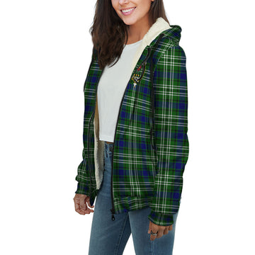 Learmonth Tartan Sherpa Hoodie with Family Crest