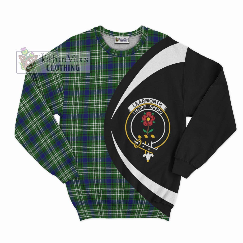 Learmonth Tartan Sweatshirt with Family Crest Circle Style Unisex - Tartan Vibes Clothing