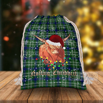 Tartan Vibes Clothing Learmonth Tartan Christmas Santa's Bag with Highland Cow