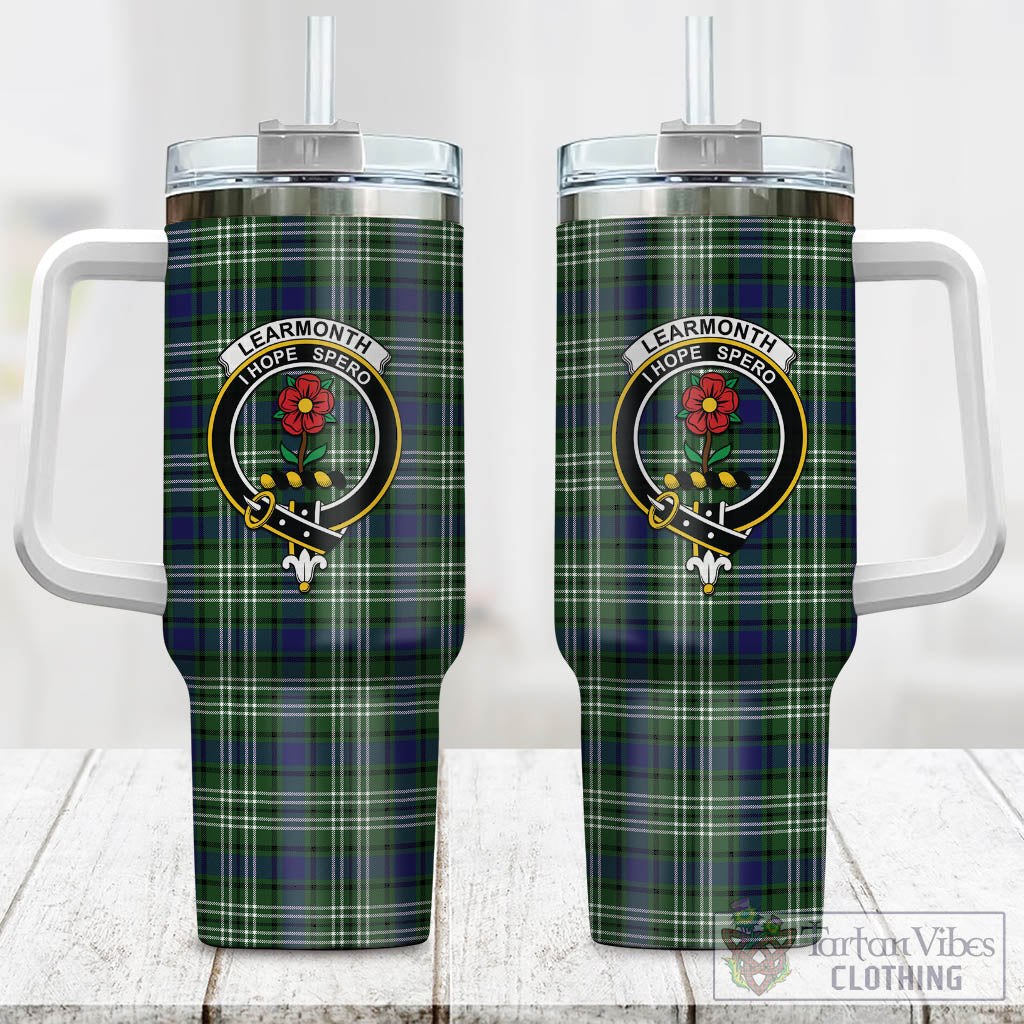 Tartan Vibes Clothing Learmonth Tartan and Family Crest Tumbler with Handle