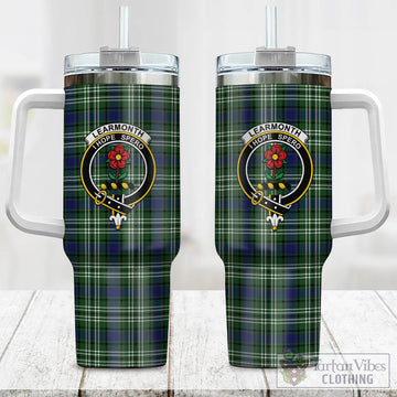 Learmonth Tartan and Family Crest Tumbler with Handle