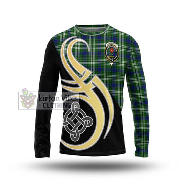 Learmonth Tartan Long Sleeve T-Shirt with Family Crest and Celtic Symbol Style Unisex - Tartan Vibes Clothing